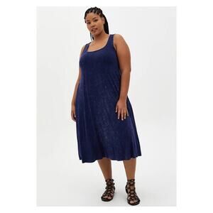 Torrid Navy Wash Supersoft Midi Dress Sz.1 NWT